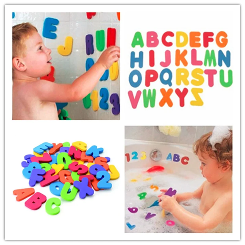 

36Pcs Baby Bath Toys Soft Foam Letters Numbers Bath alphanumeric foam Classic Baby Early Educational Tools Kids Bathing Toy