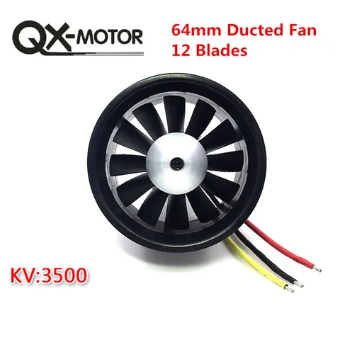 Ducted Airplane Fan with Brushless Motor QX Motor 30mm 50mm 64mm EDF Kit For UAV RC Airplane title=