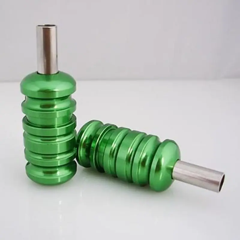 Crazy 1PCS 22MM Aluminum Alloy Tattoo Grip Green Ribbed Lightweight