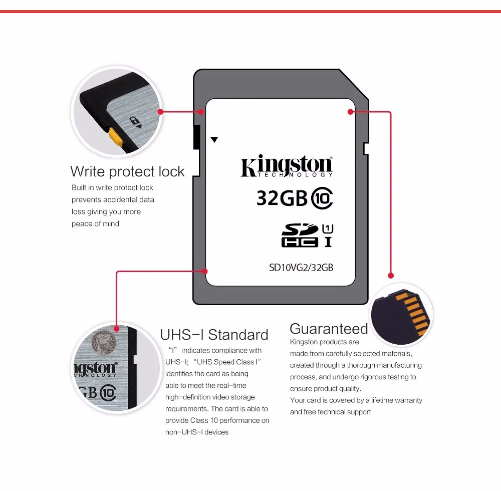 Kingston sd-карта 128 Гб 64 Гб 32 Гб 16 Гб карта памяти класс 10 SDHC SDXC uhs-i HD видео картао де Мемория карта SD карта для камеры