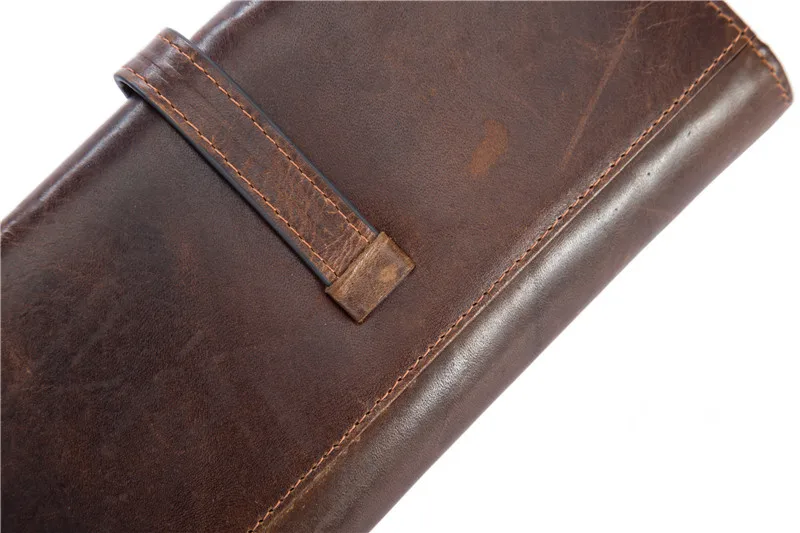 Для мужчин кожаный бумажник долго масло воск кожа молния с нулевой бумажник для отдыха студент бумажник 8802