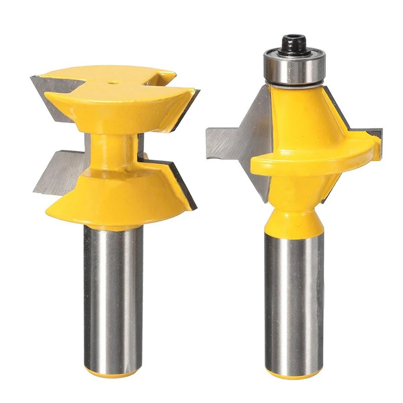 

2Pcs 1/2" Shank Router Bit Set 120 Degree Woodworking Groove Chisel Cutter Tool