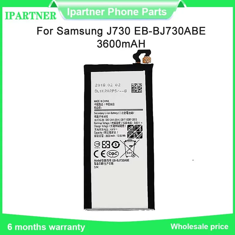 

For Samsung For Galaxy J7 Pro 2017 EB-BJ730ABE Phone Battery J730 SM-J730F/G/DS J730FM Li-Ion Lithium Battery Bateria 3600mAh