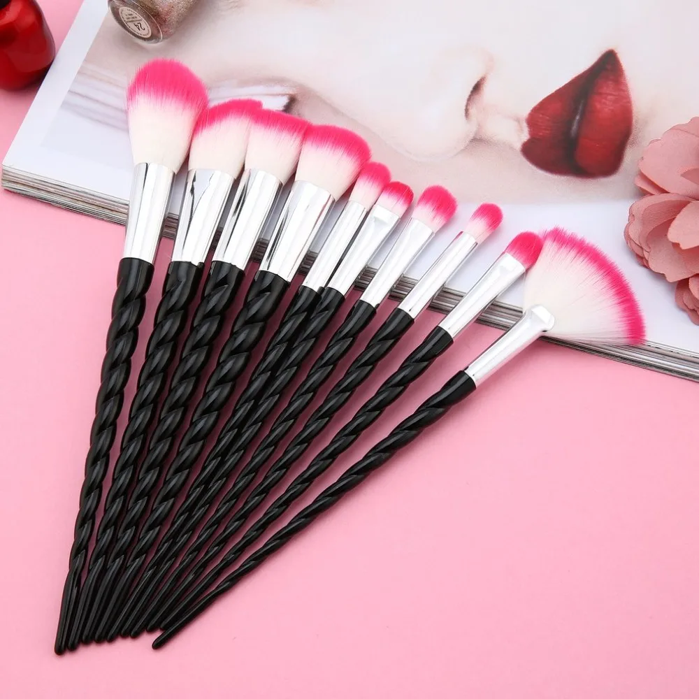 

10pcs Unicorn Makeup Brush Set Foundation Blending Powder Eye shadow Make Up Brushes Red Black Cosmetic Beauty Make Up Tools