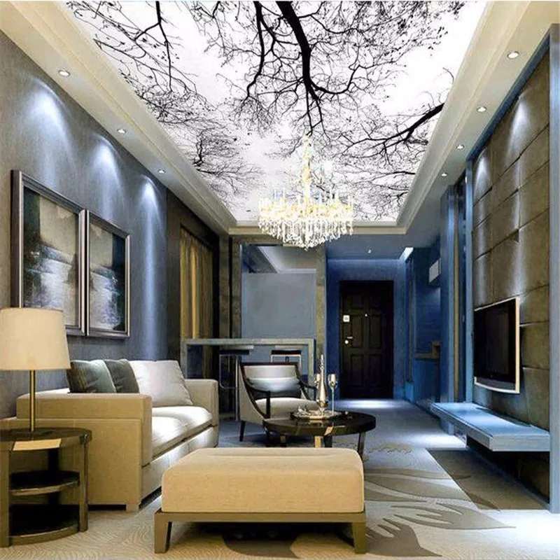 -wallpaper-modern-minimalist-black-white-branches-smallpox-integrated-ceiling-mural-backdrop-photo-wallpaper-modern-painting