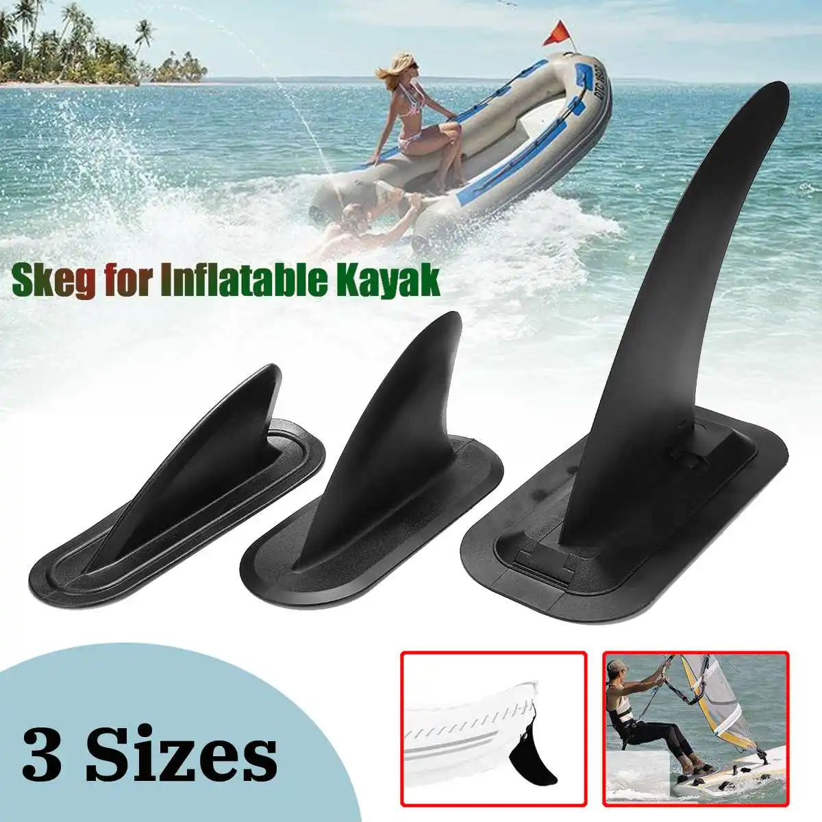 

1PC 3Sizes Kayak Skeg Tracking Fin Spare Parts Detachable Inflatable Kayak Canoe Boat Dinghy Marine Paddle Board Detachable Surf