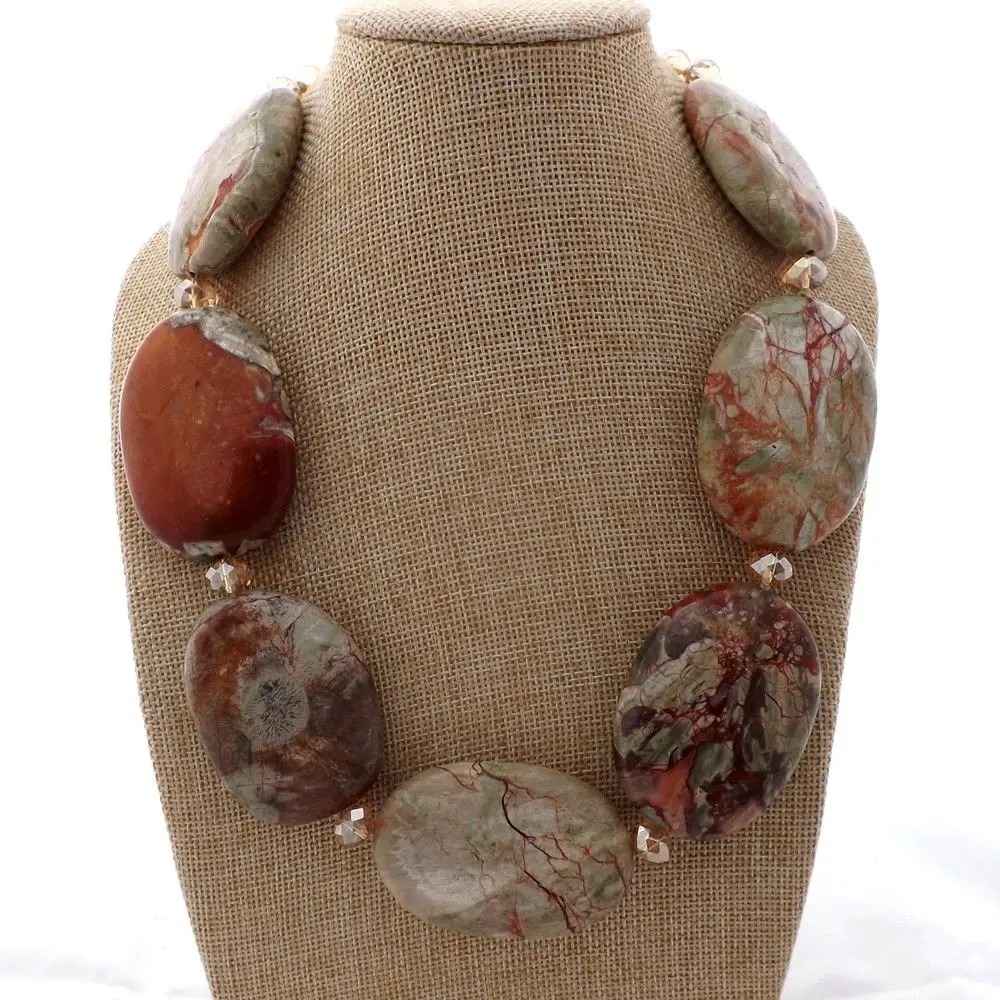 

21" Mixed Color Freeform Gems Stone Necklace