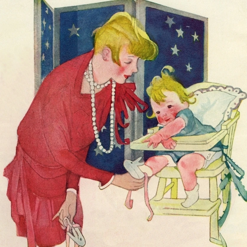 Baby In High Chair Poster Print By Mary Evanspeter & Dawn Cope Collection (18 X 24)