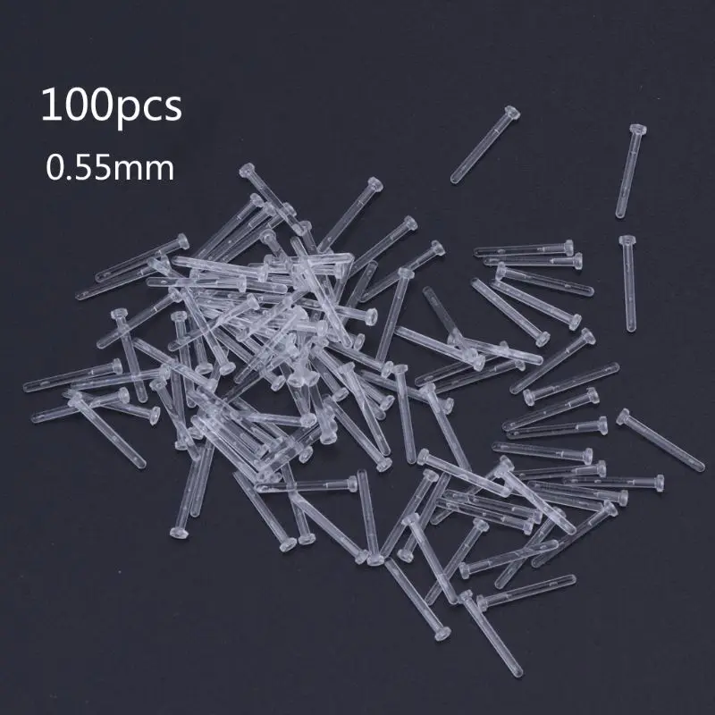 

100Pcs Allergy-Free Tube Resin Invisible Earring Pin Jewelry Making Pierced Ears Ear Ornament Accessory