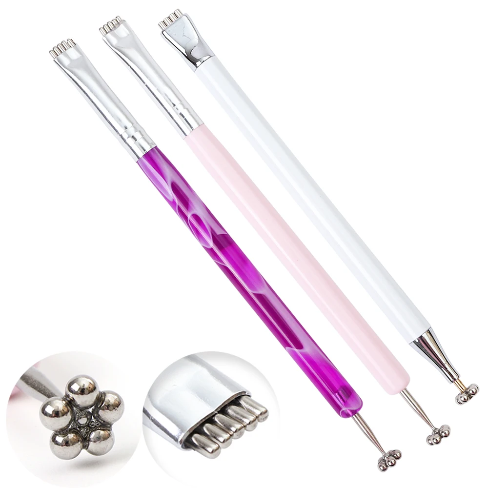 

1Pcs 3D Double Head Cat Eye Magnet Stick Flower Stripe Tip For Magical UV Gel Nail Polish DIY Magnetic Pen Manicure Tool SA084-1