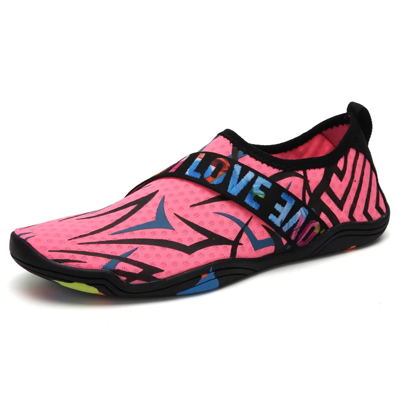 Pink SusuGrace aqua shoes для мужчин; кроссовки с босиком; летняя обувь для воды; обувь для пар; легкая обувь для активного отдыха; спортивная обувь для фитнеса - Color: Pink