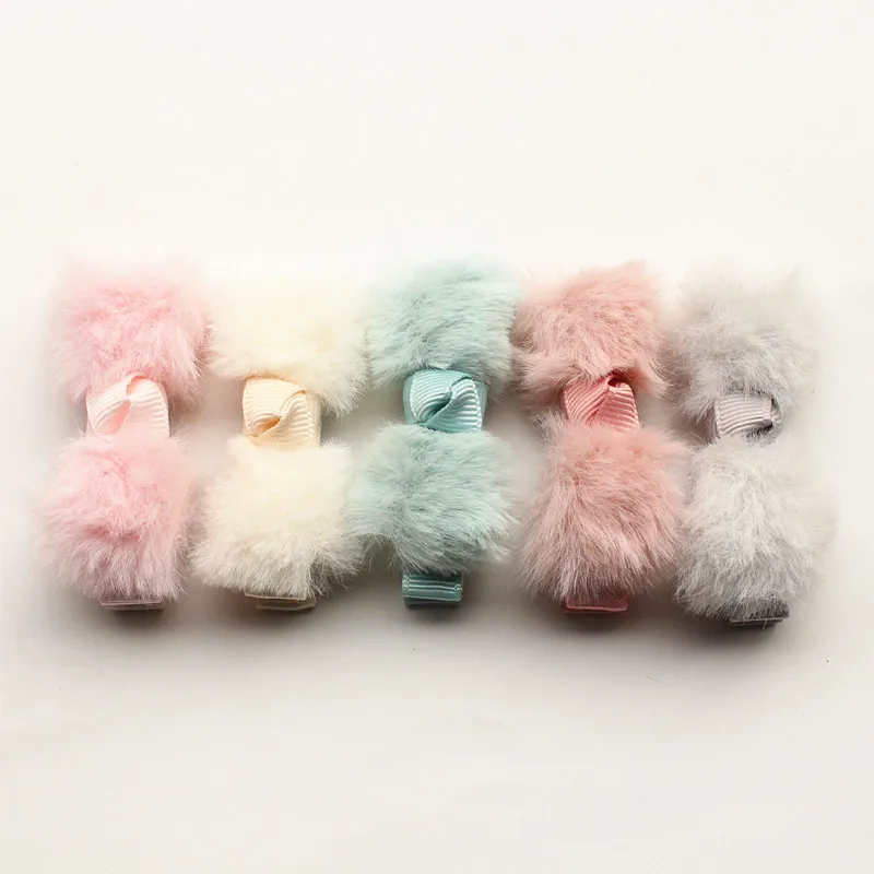 Mixed colors Роскошные шерстяные заколки для волос с бантиками, корейские заколки для волос принцессы, 10 шт./партия, мягкие розовые заколки для волос с бантиком, красивые ручки для волос, Лидер продаж - Цвет: Mixed colors
