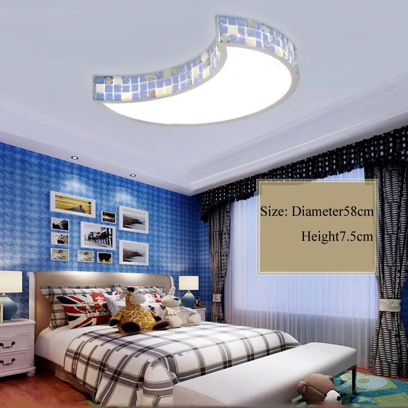 Средиземноморская Светодиодная потолочная лампа для спальни 36 Вт лента теплая