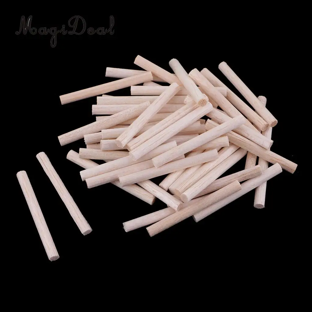 10/20/50pcs Balsa Wood Stick Unfinished Woodcraft Round Wooden Stick Dowel Rod for Model Woodworking Craft Materials 