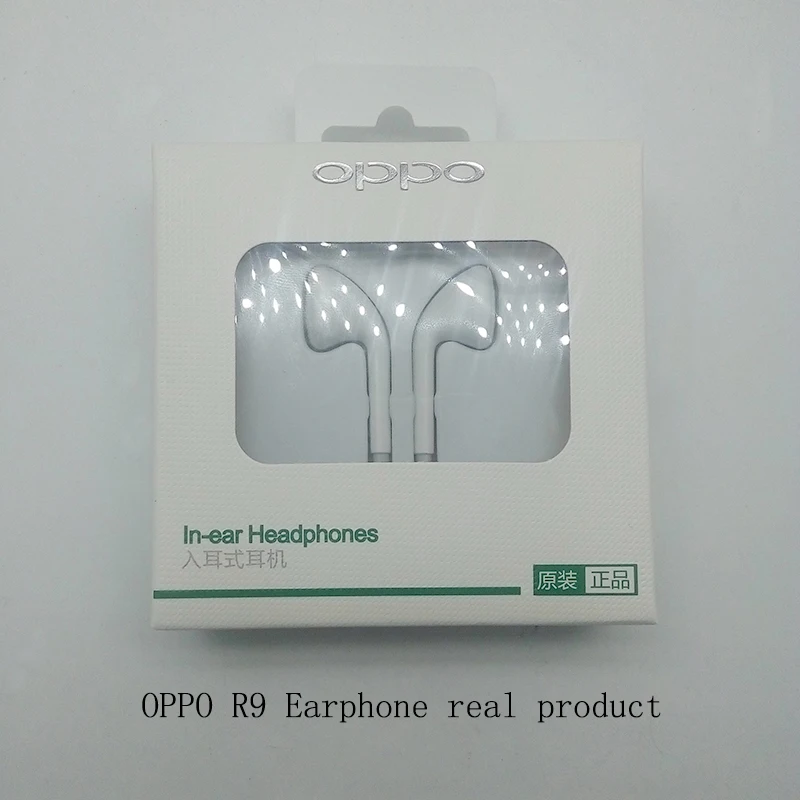 Оригинальные наушники вкладыши OPPO R9 с разъемом 3 5 мм проводным контроллером в