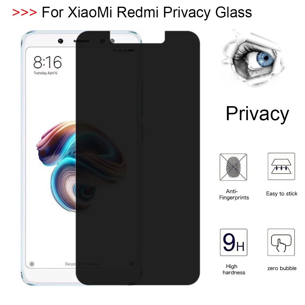 

9H Privacy Screen Protector for XiaoMi Redmi 4a 4x 5a 6a 6 5 Plus Anti-Peeping Tempered Glass for Redmi Note 4 4x 5 5a 7 6 Pro