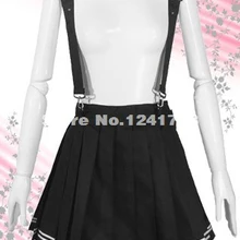Уникальная черная хлопковая юбка лолита с повязкой школьная форма юбка для девочек