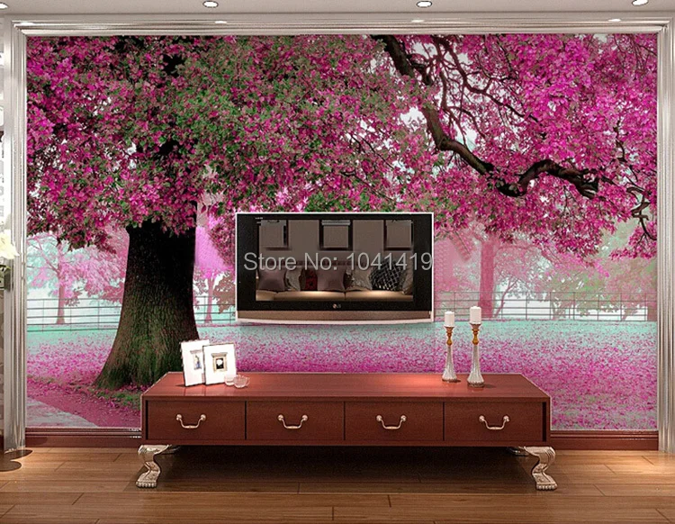 de cerejeira papel de parede personalizado floresta