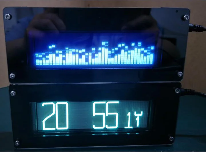 

VFD Music Spectrum VFD CLOCK Level Audio Indicator rhythm LED Display Screen VU Meter OLED + remote For AUX car mp3 Amplifier