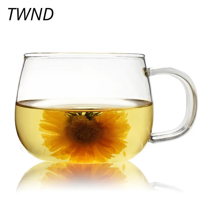 2 Pieces 300CC heat resistant glass coffee mugs tea milk beer cups creative simple drinkware