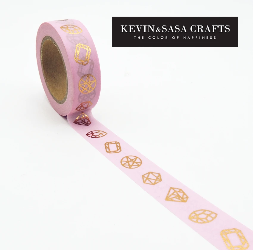 

Diamond Foil Washi Tape Pink Japanese 1.5*10meters Kawaii Scrapbooking Tools Tape Christmas Photo Album Diy Decorative Tapes