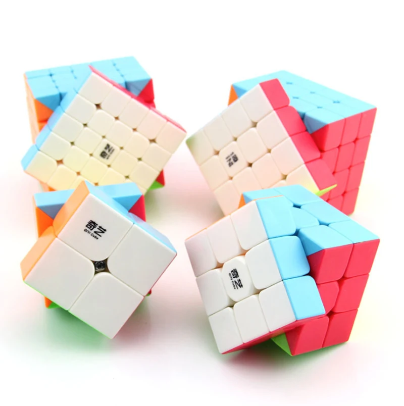 4 шт./компл. Qidi S 2x2 QiYi Warrior W 3x3 Stickerless Speed Cube QiYuan 4x4 Colorful QiZheng 5x5 Red Magic Рождественский