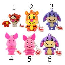 Pen Drive New Cartoon Little Donkey Tiger Pig USB Flash Drive 4GB 8GB 16GB 32G USB 2.0 Memory Card USB Stick Memory USB PenDrive