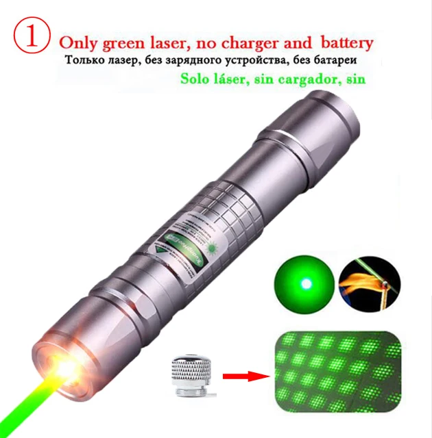 laser pointer hunting green lazer high power tactical Laser sight Pen 303 Burning laserpen Powerful laserpointer flashlight - Цвет: Silver laser a lamp