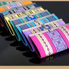 Креативный подарок прекрасная леди вышитые этнические бумажник клип girlbig деньги сумка женская мода кошелек