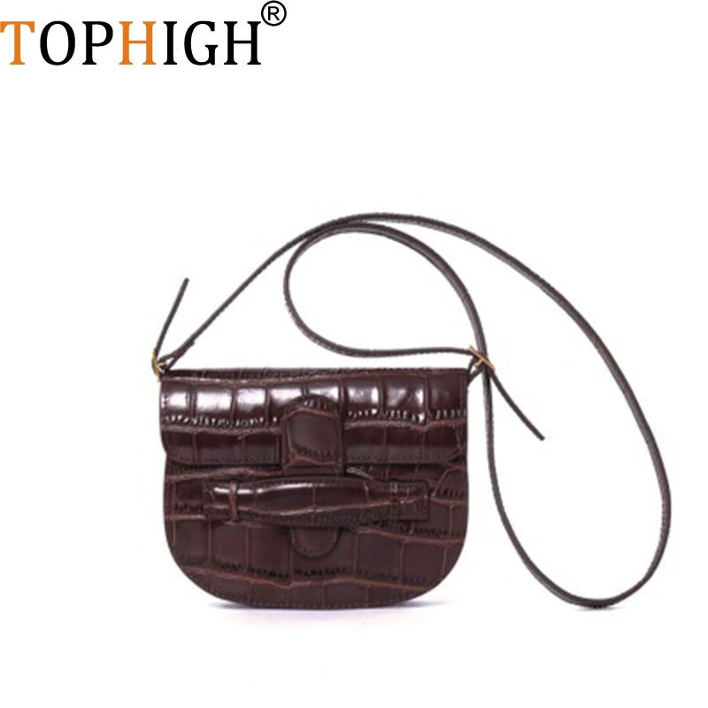 

TOPHIGH Newest Vintage Leather Women Messenger Bag Handbags Small Flap Ladies Shoulder Bag High Quality Female Crossbody Bags