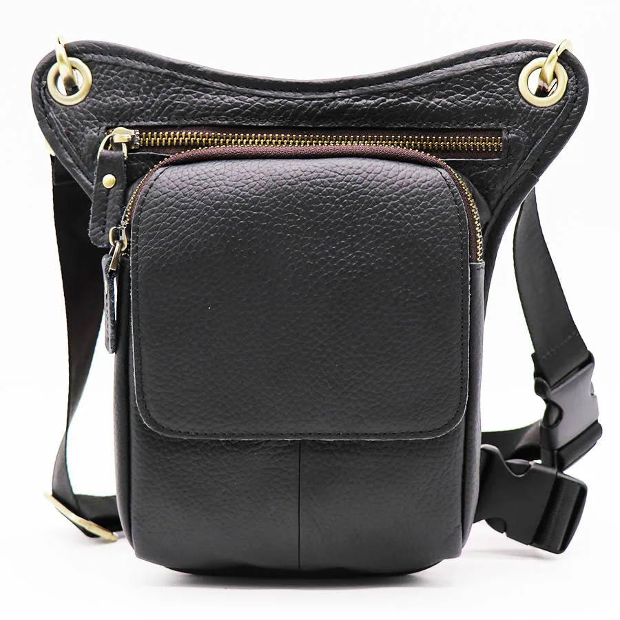 Vintage Genuine Leather Men's Shoulder Bag Messenger Bag Leg Pack Waist Fanny Bag Camera Phone Tool Kit Bags For Travel