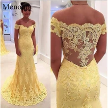 PRD-0302 Русалка Наплечная аппликация для женской футболки Кружева vestido de festa Longo желтый реальные фото платья для выпускного в деловом стиле Robe De Soiree