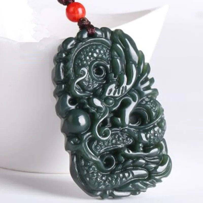 

Free Shipping Natural and Nephrite Dragon Pendant Necklace Pendant Chinese Style Can Bring Good Luck Lucky Promotions