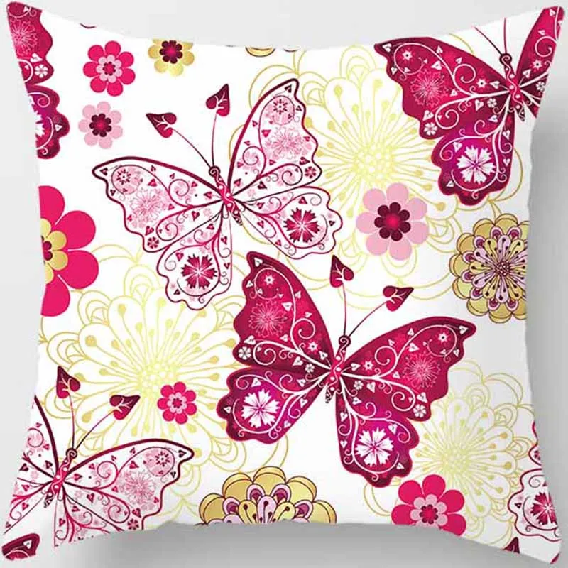 

Hot sale butterfly cactus pillow case square pillow cases home beauty pillow cover top tees 45*45cm