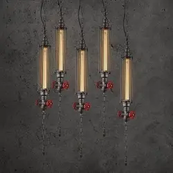 Ретро Лофт Стиль Утюг водопровод Лампы для мотоциклов Edison подвесные светильники Винтаж Промышленное освещение для Обеденная подвесной