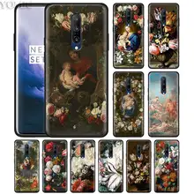 Classic painting flower aesthetic Phone Case for Oneplus 7 7Pro 6 6T Oneplus 7 Pro 6T Black Silicone Soft Case Cover