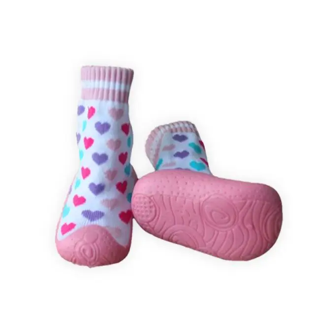 KiDaDndy/Детские носки мягкие нескользящие носки на резиновой подошве для маленьких мальчиков и девочек GXY003R - Цвет: Pink