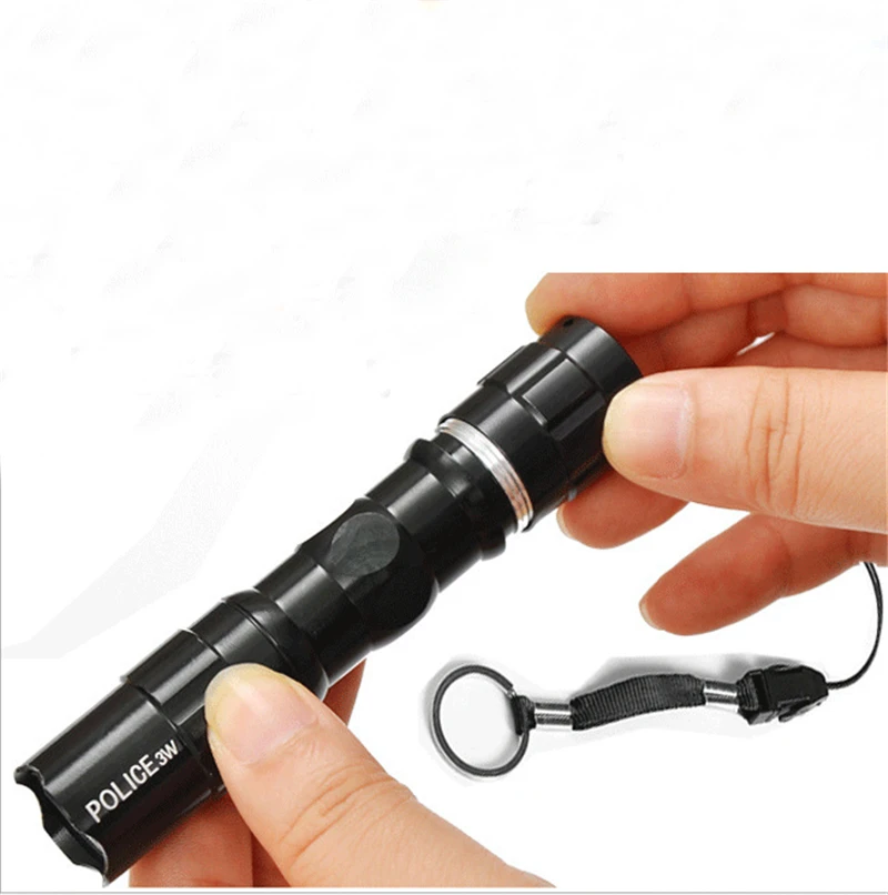 5pcs/pack black waterproof Aluminum alloy flashlight small mini
