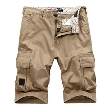 Летние мужские карго шорты прямые свободные модные хлопковые Мужская военная одежда короткие брюки плюс размер 44