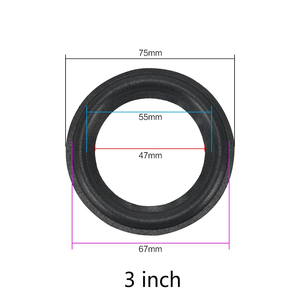 GHXAMP Speaker Foam Repair 1 2.5 3.5 4 6.5 INCH Suspension Surround Folding Ring Full Range Woofer Speaker Replacement 2PCS 3