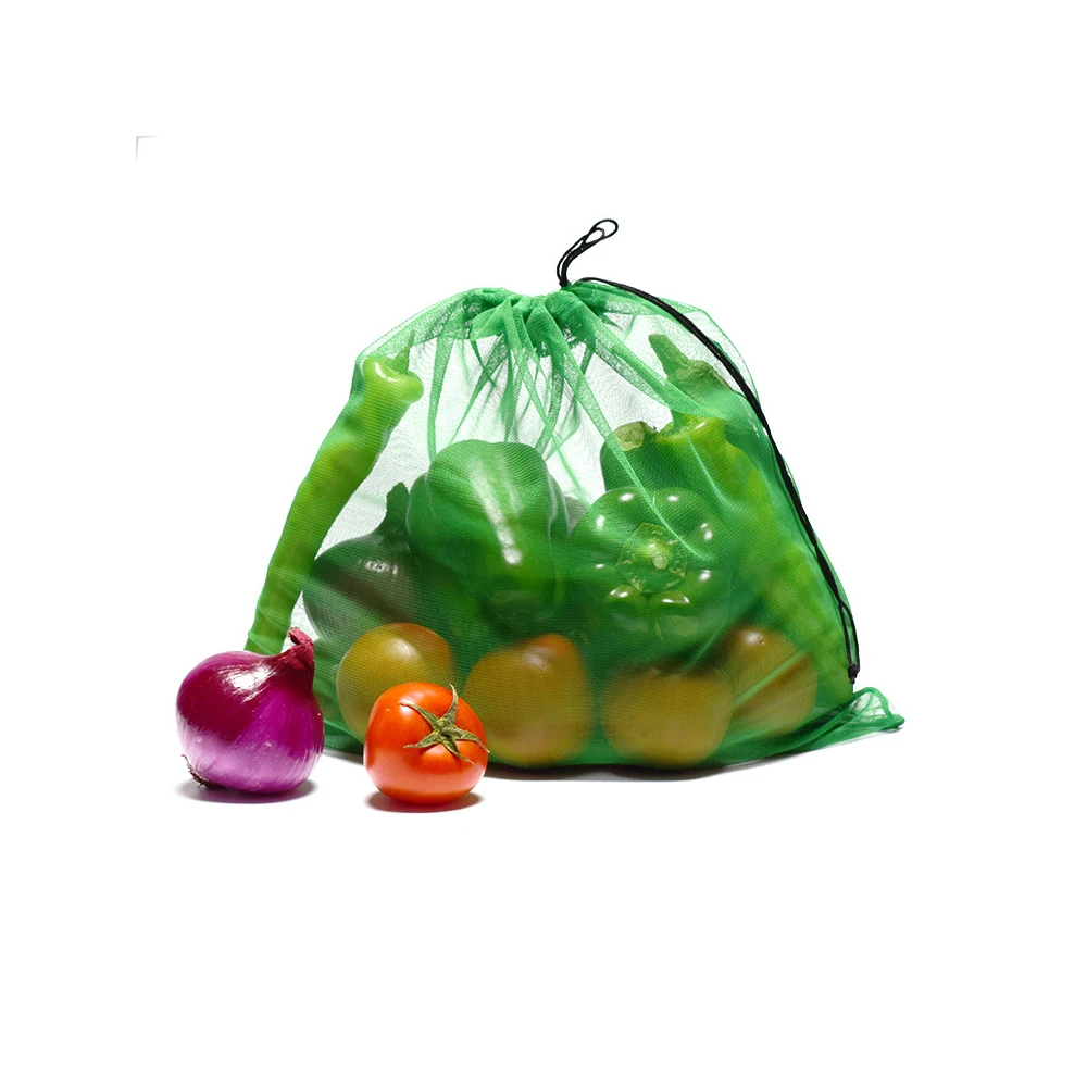 

5PC Transparent Fruit Vegetable Bundle Mouth Net Bags Reusable Storage Pouch Bag Multifuctional Grocery Organizer Handbag