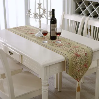

European Garden Wind Embroidered Table Decor Elegant Party Wedding Decoration Bed Sofa Cloth Modern Table Flag Table Runner