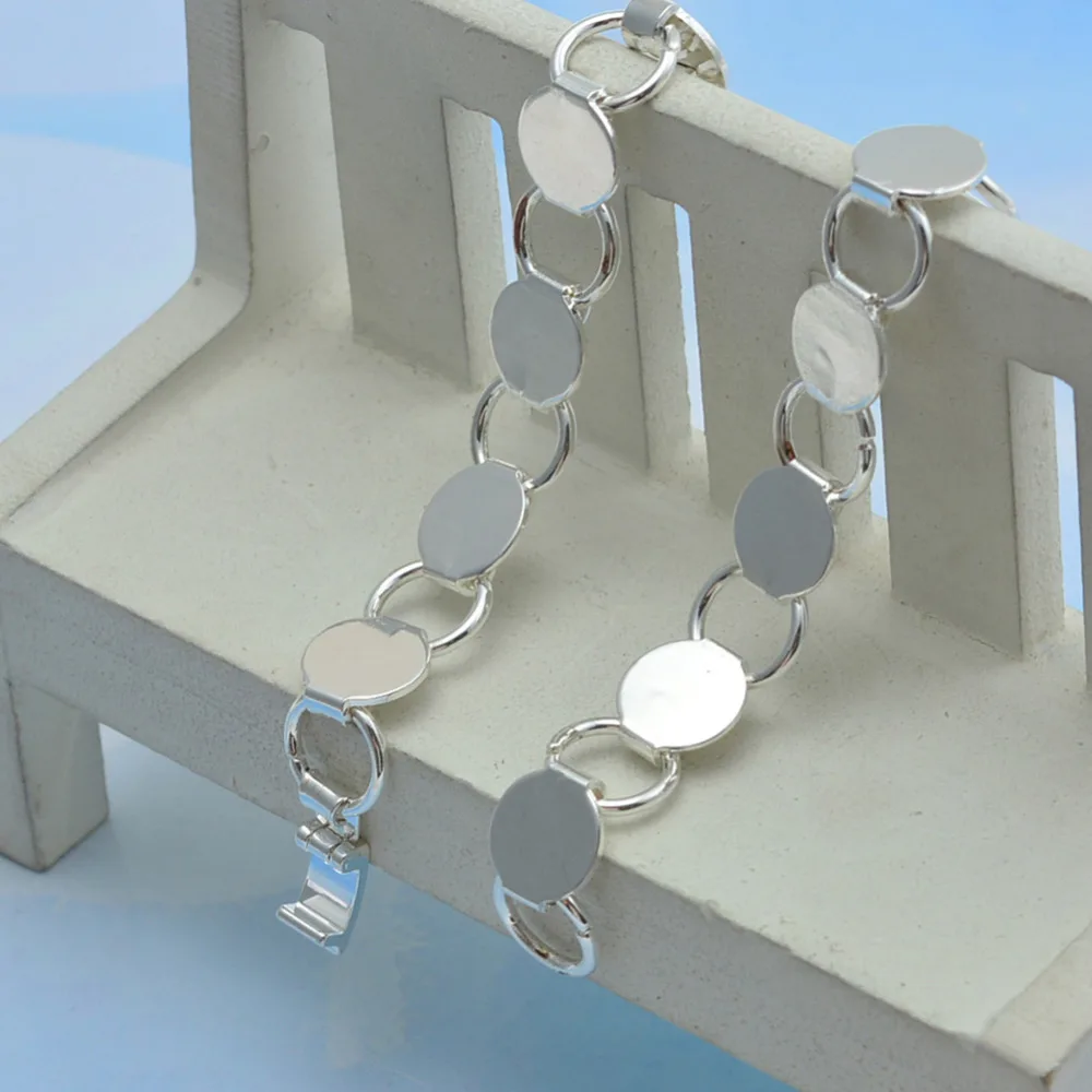 Браслет цепочка с 10 миллиметровым стеклянным кабошоном 22 см 1 шт.|bracelet with|chain