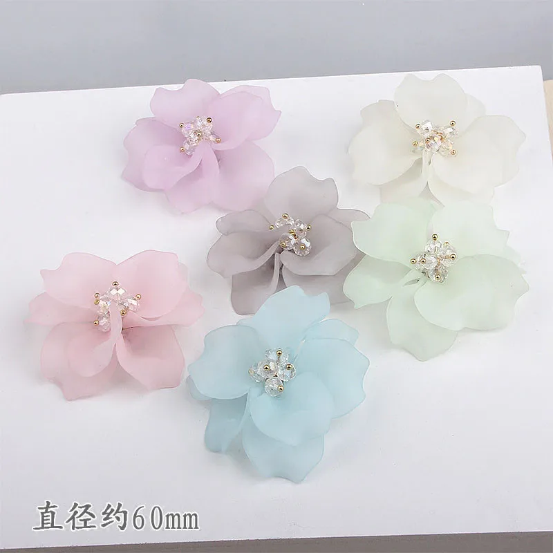 

Newest 20pcs/lot ornament Acessories crystal rhinestone core acrylic flowers craft floral button patch sticker hair jewelry diy