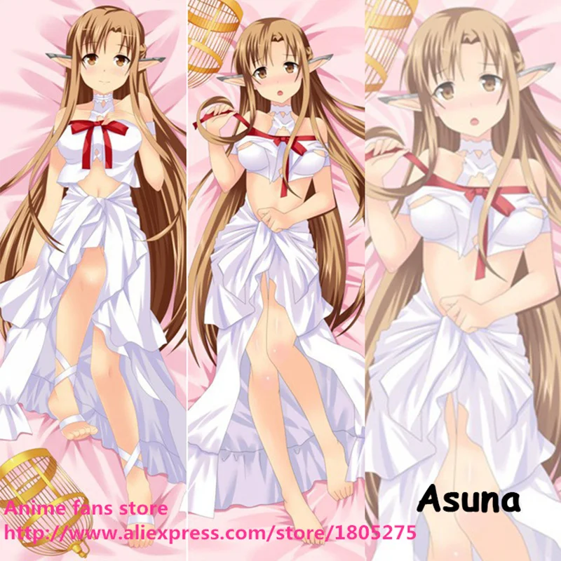 

Lovely Japanese Anime Pillowcase Sword Art Online SAO Asuna Pillow Case Cover decorative Hugging Body Bedding