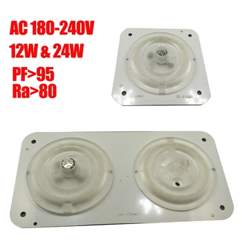 

2 Pcs 12W 24W LED Ceiling Light Transformation Light Board with Lens 220V Driver-free LED Board Linear Constant Current Control