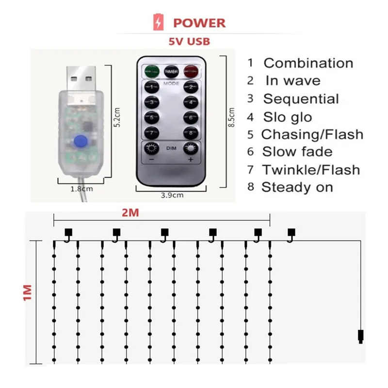 Светодиодный светильник для занавесок, украшение из перьев, 2 м* 1 м, 110 светодиодный s USB power, пульт дистанционного управления, 8 настроек, украшение для окна, спальни, вечерние, сделай сам