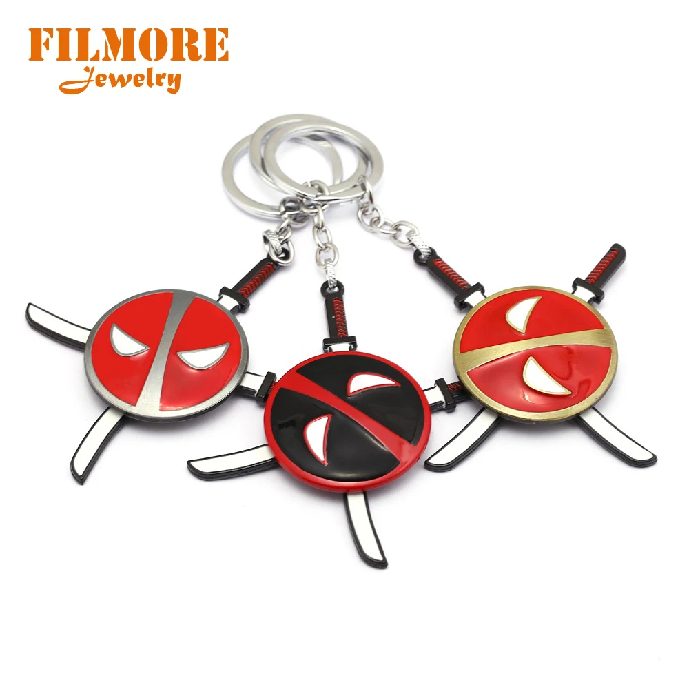 

2 Colors Superhero Deadpool 2 Mask Keychain Fashion Superhero Jewelry For Fans Women Anime Keychain Holder Wholesale & Retail