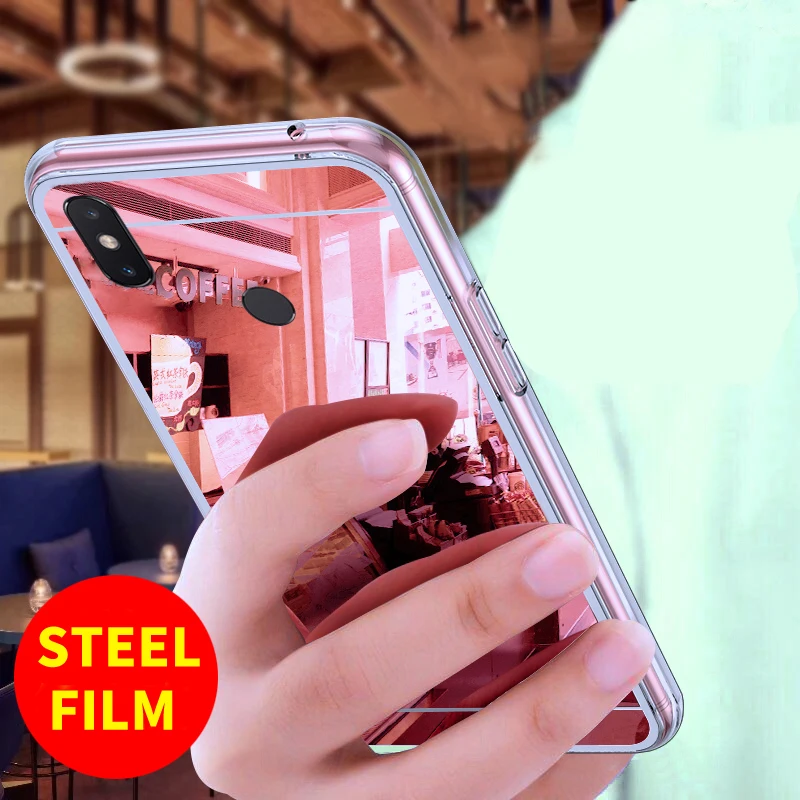 

For Xiaomi Note7 Mi Max2 Mi 9 Luxury Plating Makeup Mirror Soft TPU Phone Cover Bumper Back Case Skin