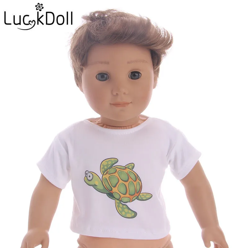 LUCKDOLL хлопковая Футболка Подходит для 18-дюймовые американская кукла Logan кукла мальчик одежда аксессуары игрушки для детей